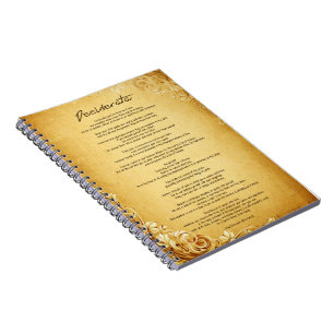 Carnet Desiderata "choses désirées" sur le parchemin