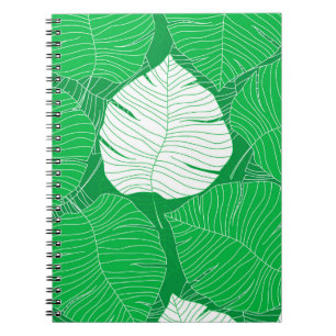 Carnet Design Abstrait de peinture à la feuille tropicale