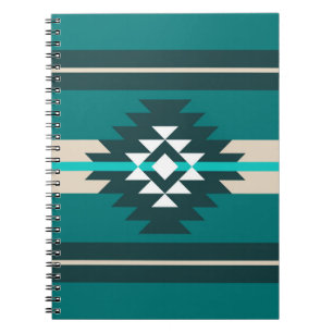 Carnet Design aztèque en couleur turquoise