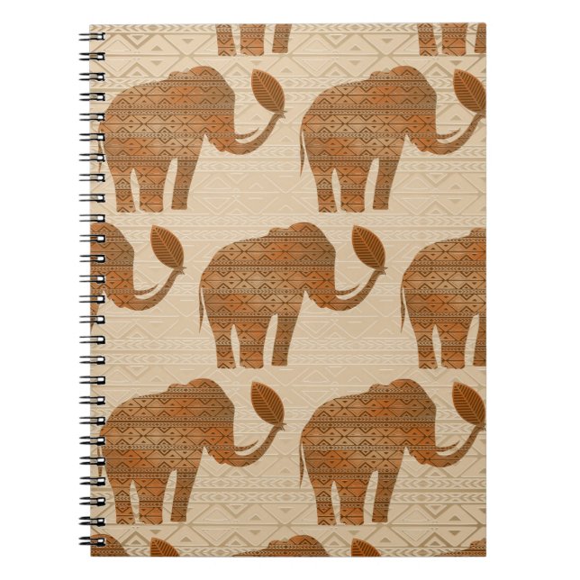 Carnet Design d'art tribal des éléphants (Devant)