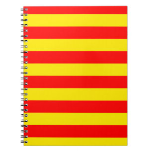Carnet Design de bandes rouge et jaune