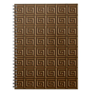 Carnet Design de clé grecque - chocolat noir