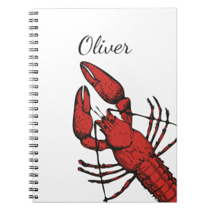 Carnet Design de homard rouge de style vintage
