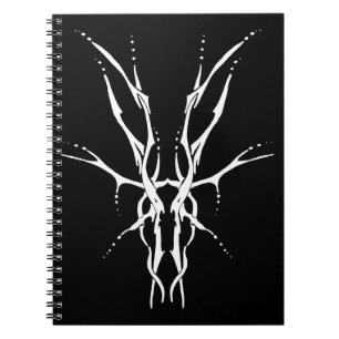 Carnet Design de tatouage tribal du crâne de cerf - blanc