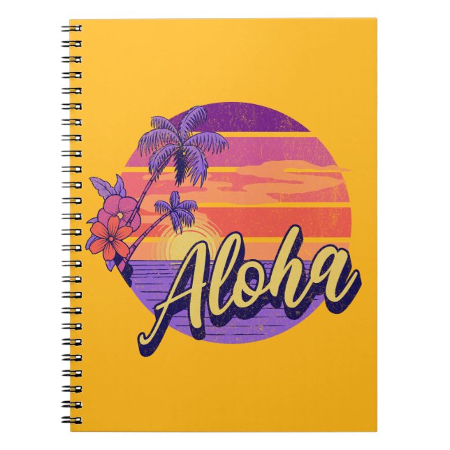 Carnet Design de texte de style rétro "Aloha" (Devant)