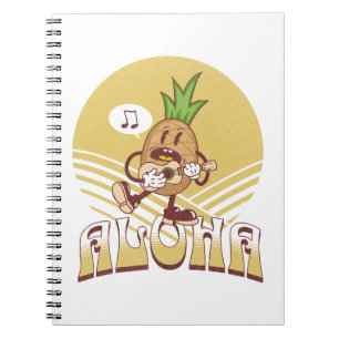 Carnet Design de texte de style rétro "Aloha"