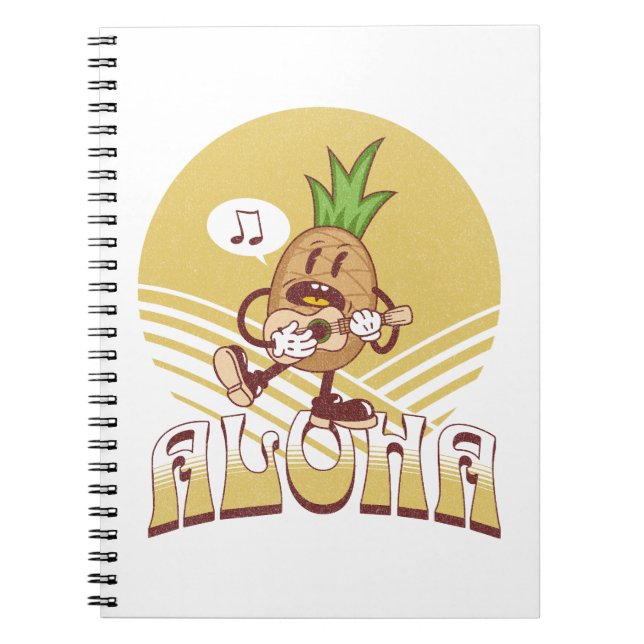 Carnet Design de texte de style rétro "Aloha" (Devant)