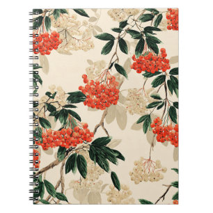 Carnet Design décoratif de baies rouges et blanches