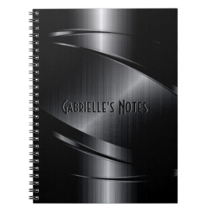 Carnet Design en métal noir look acier inoxydable