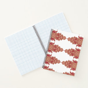 Carnet Design floral rouge et orange avec graphique ornem