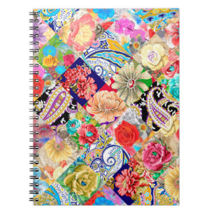 Carnet Design floral vintage motif sans couture avec rose