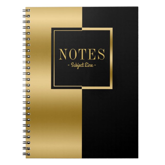 Carnet Design géométrique moderne Gold & Black (Devant)