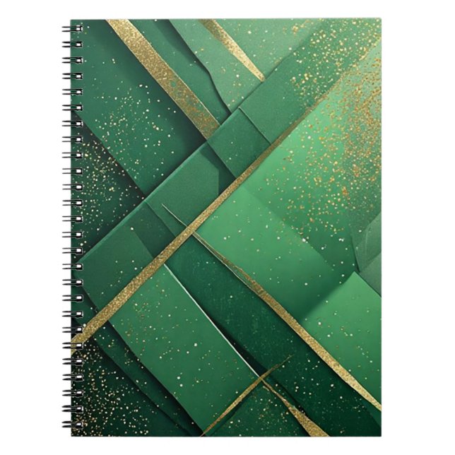 Carnet 💚 Design Moderne Abstrait Vert Élégant Pailleté � (Devant)