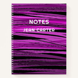 Carnet Design moderne noir et rose coloré Texte personnal