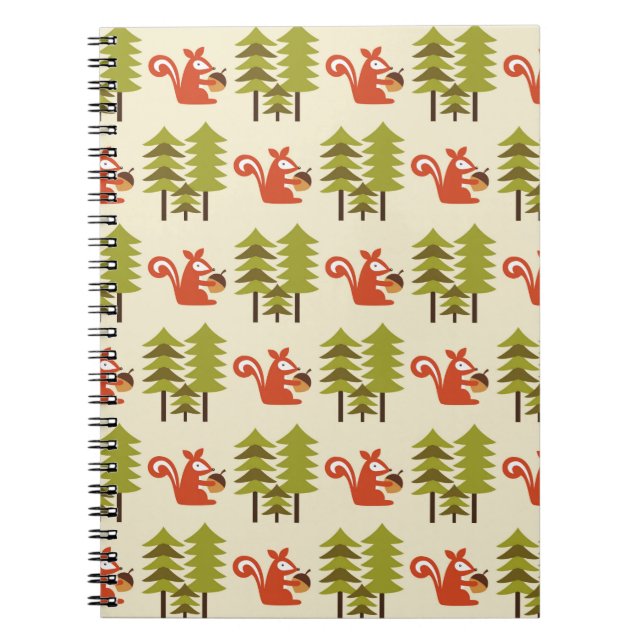 Carnet design motif de forêt mignon et transparent. Vinta (Devant)