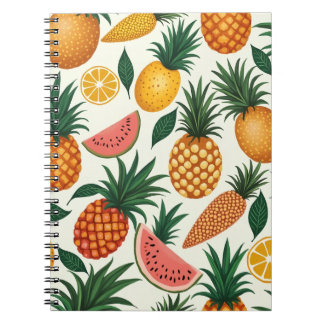 carnet design motif de fruits tropicaux