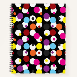 Carnet Design Motif de surface Pois couleur noir