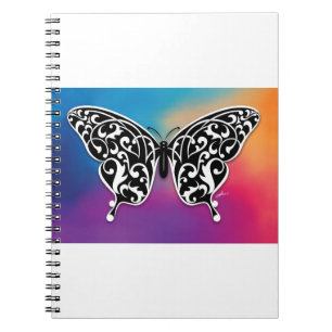 Carnet Design papillon avec couleurs coucher de soleil
