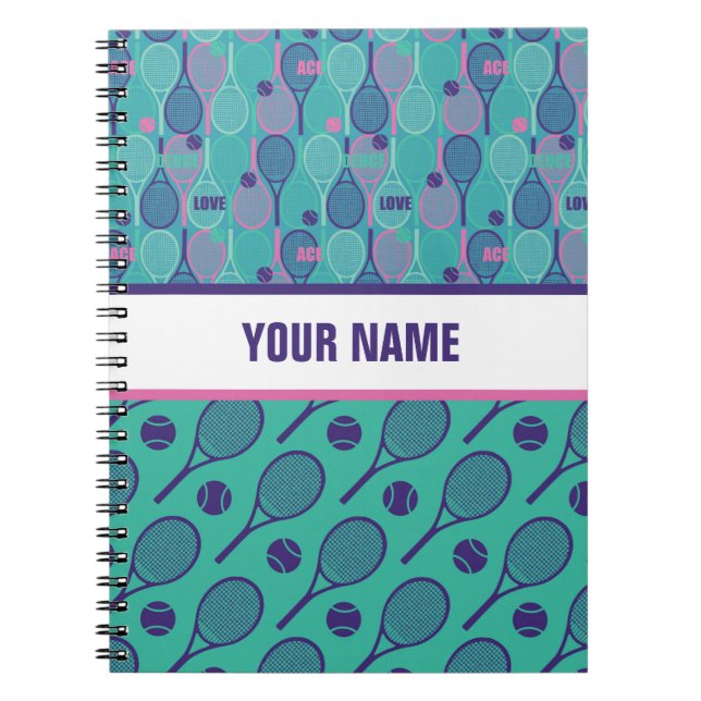Carnet Design personnalisé pour joueurs de tennis, entraî (Devant)