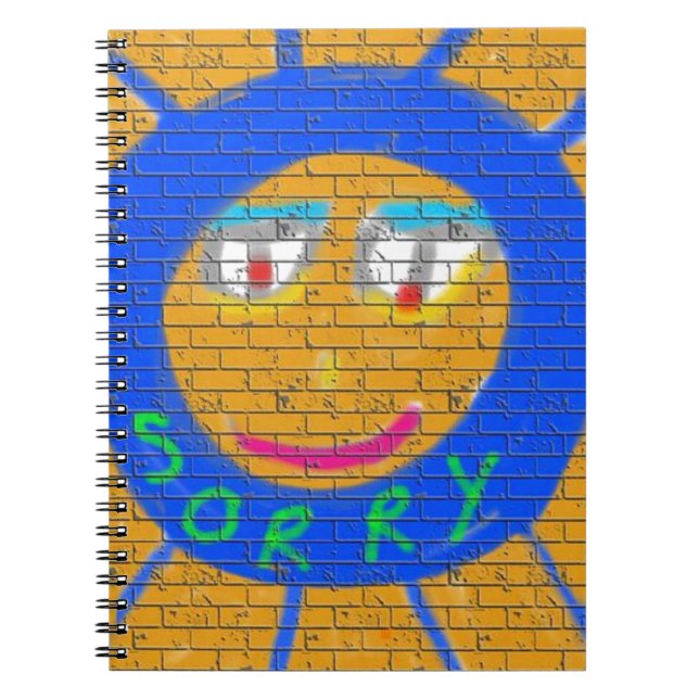 Carnet Désolé Graffiti, Art Sad Face, Sadness Regret (Devant)