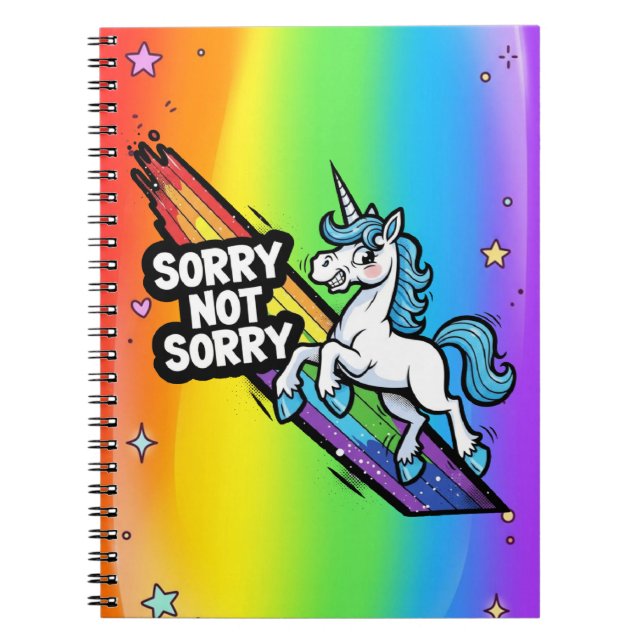 Carnet Désolé pas désolé Licorne (Devant)