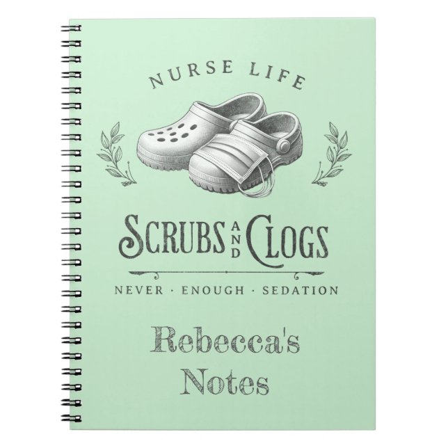 Carnet Dessin amusant de Scrubs & Clogs infirmière person (Devant)