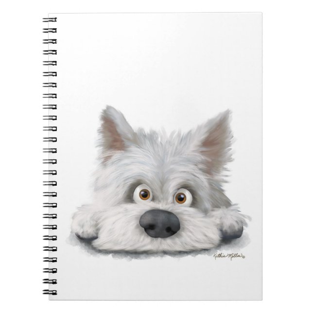 Carnet Dessin animé adorable de Terrier Écossais blanc (Devant)