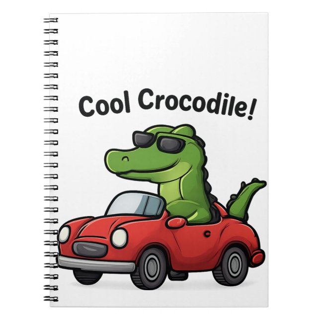 Carnet Dessin animé de crocodile cool avec des lunettes d (Devant)