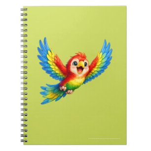 Carnet Dessin animé de perroquet joyeux pour enfants et o