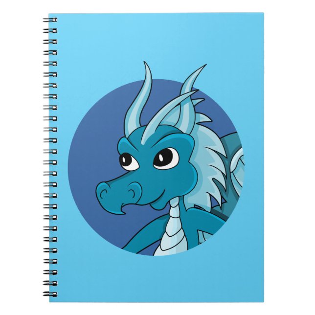 Carnet Dessin animé dragon bleu (Devant)