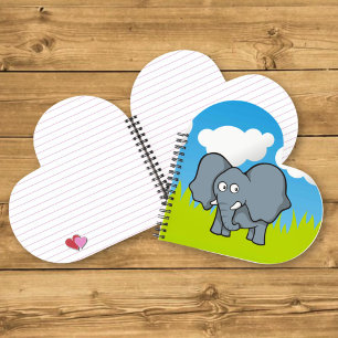 Carnet Dessin animé éléphant gris