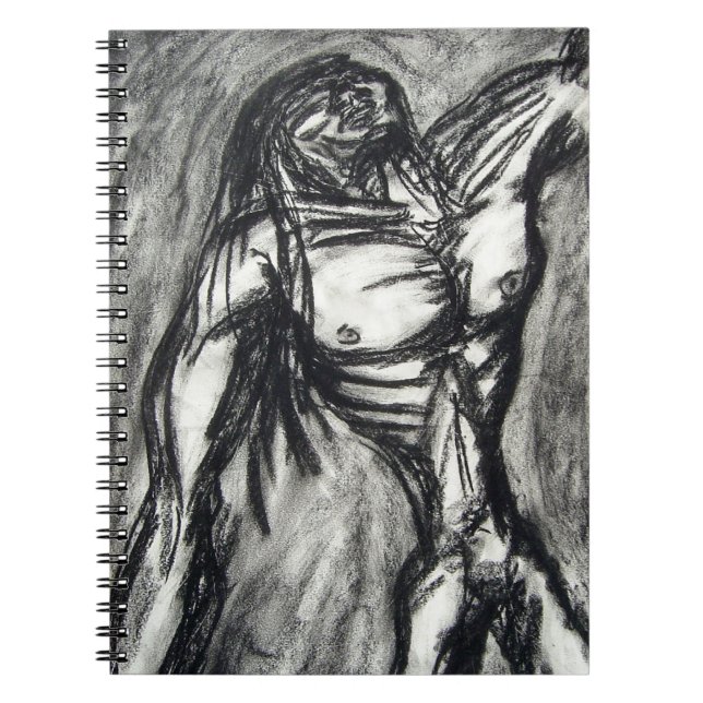 Carnet Dessin au charbon de bois : crise et dépression (Devant)