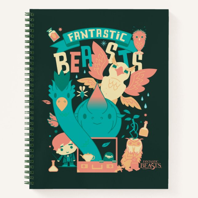 Carnet Dessin Bêtes Fantastiques Avec Newt Scamander (Devant)