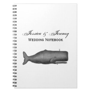 Carnet Dessin de baleine vintage du 19e siècle N