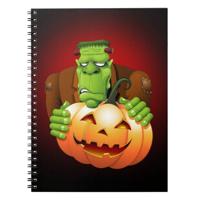 Carnet Dessin de Frankenstein Monster avec Citrouille (Devant)