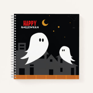 Carnet Dessin d'halloween, ville fantôme éffrayante