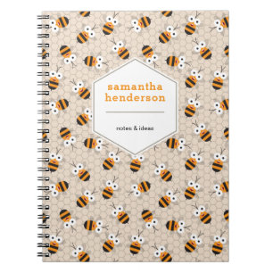 Carnet Dessin Drôle Miel Abeille Miel Motif