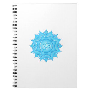 Carnet Dessin du symbole Om de lotus de verre bleu