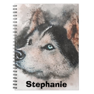 Carnet Dessin husky sibérien, amant husky