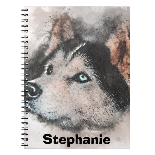 Carnet Dessin husky sibérien, amant husky (Devant)