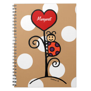 Carnet Dessin mignon personnalisé de coccinelle