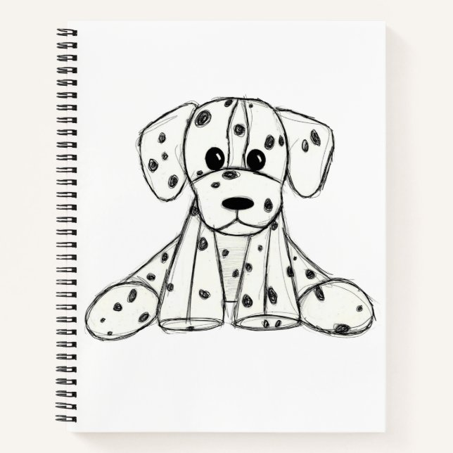 Carnet Dessin simple de contour de chien Dalmatien rembou (Devant)