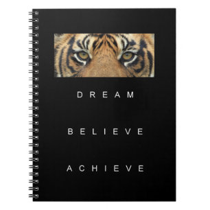 Carnet Dessus inspiré de motivation élégant de tigre d