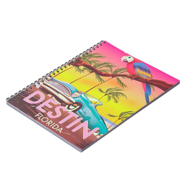 Carnet Destin Florida USA affiche de voyage vintage. (Côté gauche)