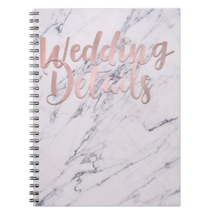 Carnet Détails de mariage rose gold rose moderne