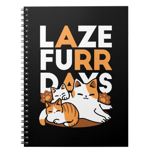 Carnet Détendez-vous Art Chat - 'Laze Furr Days' pour les (Devant)