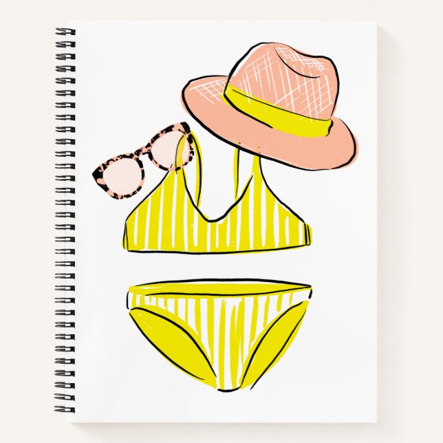 Carnet Détendez-vous au soleil - maillot de bain jaune (Devant)