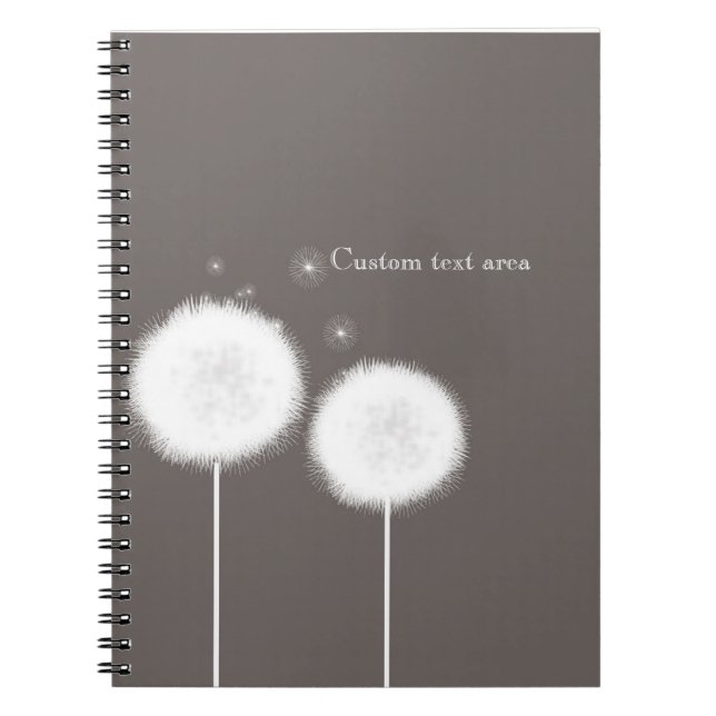 Carnet Deux Dandelions Taupe Russe (Devant)