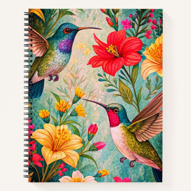 Carnet Deux Oiseaux Humming (Devant)