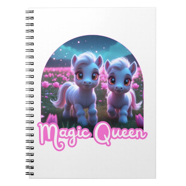 Carnet Deux petits poneys mignons (Devant)